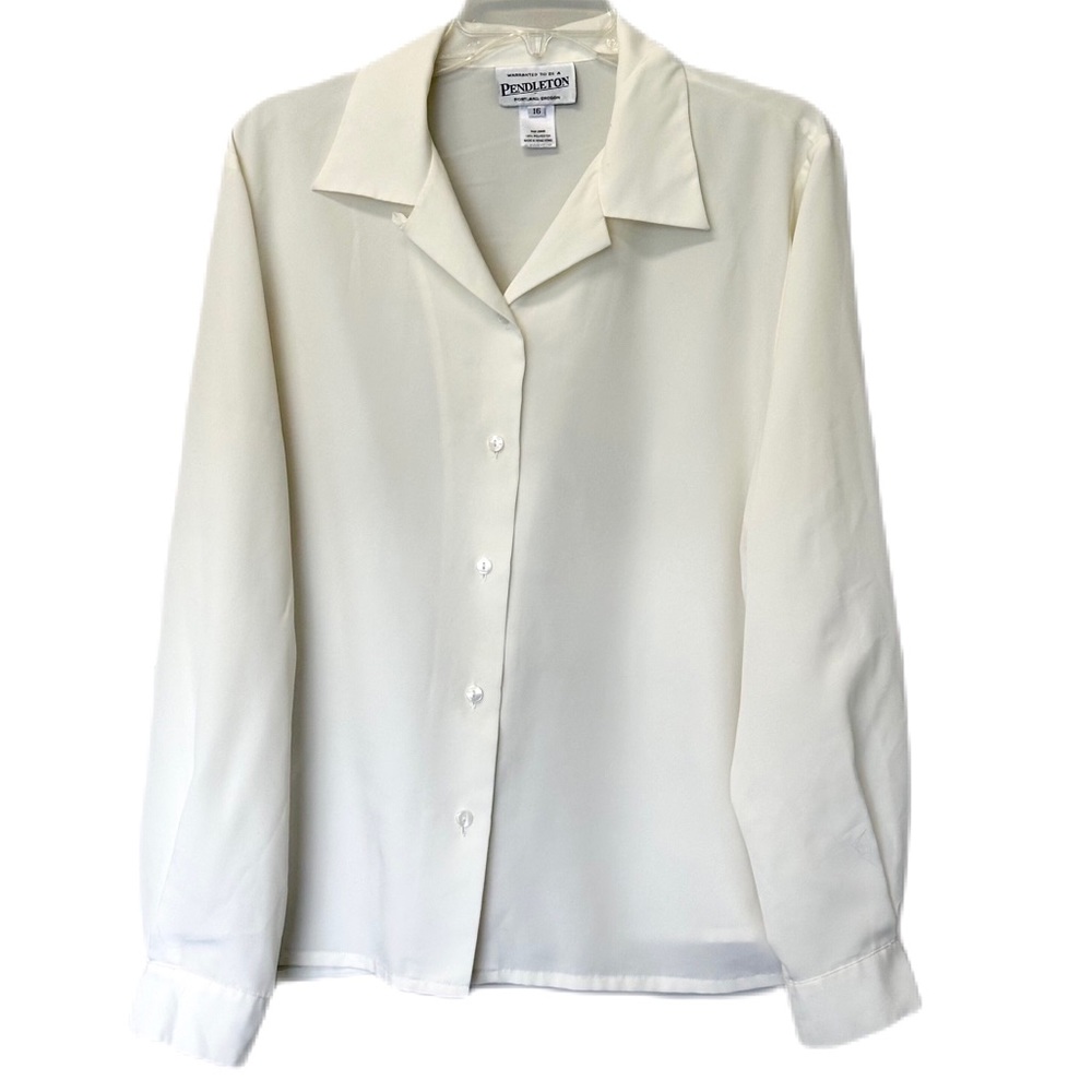 Pendleton Career Blouse Collard Button Down Size … - image 1